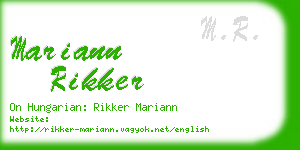 mariann rikker business card